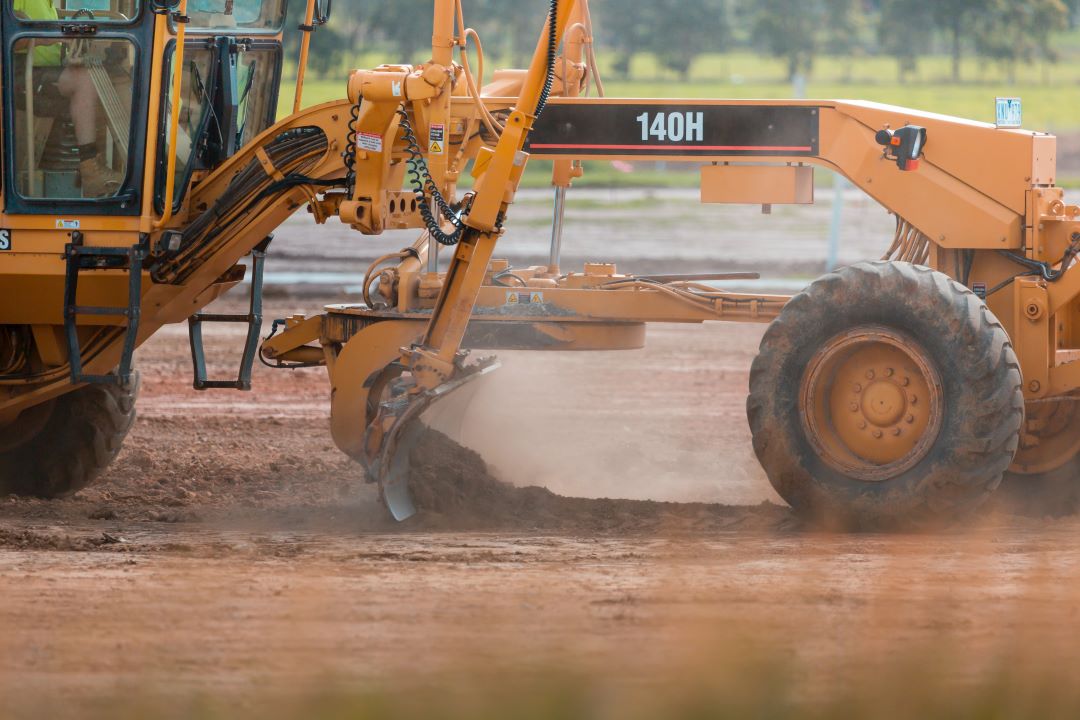 road grader in use